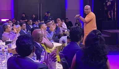 Gaur Gopal Das conducting a motivational speaking session